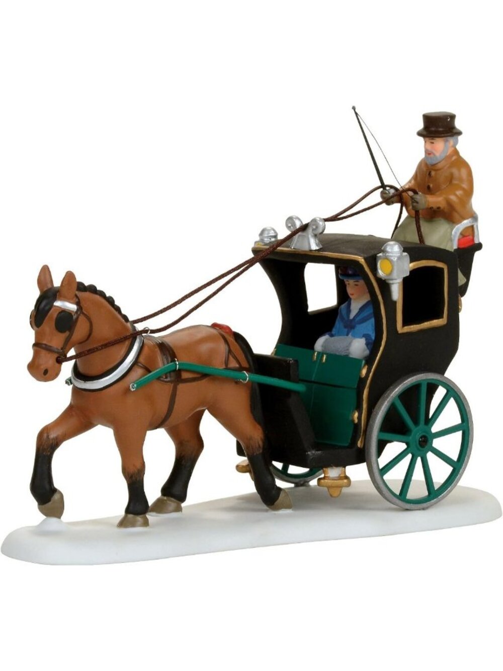 Holiday Horse-Drawn Carriage Figurine - 4.25 Inch Dickens Village Accessory